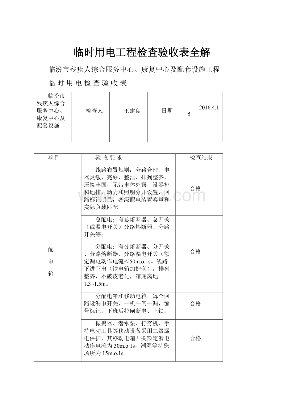 临时用电工程检查验收表全解.docx_第1页