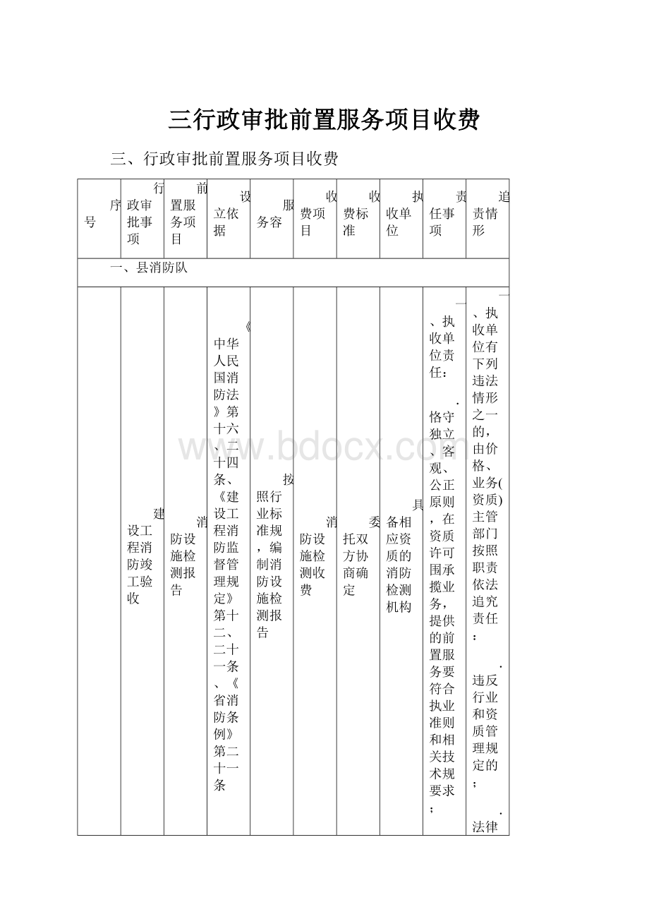 三行政审批前置服务项目收费.docx