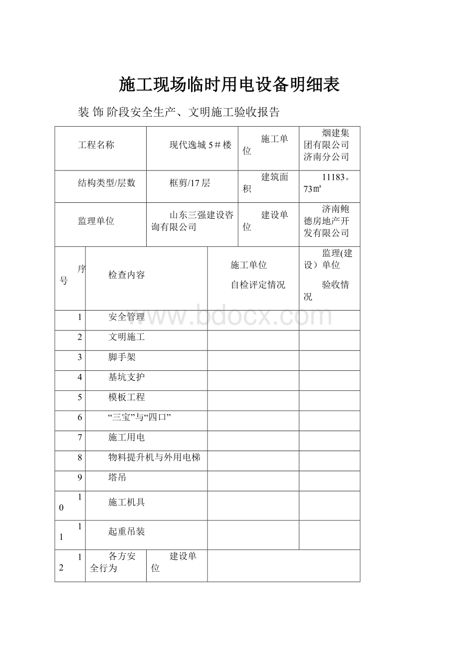 施工现场临时用电设备明细表.docx_第1页