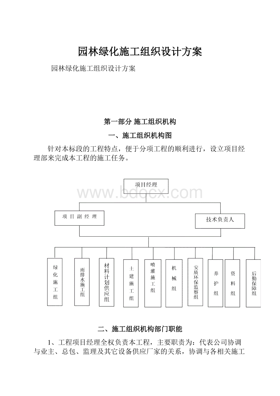 园林绿化施工组织设计方案.docx