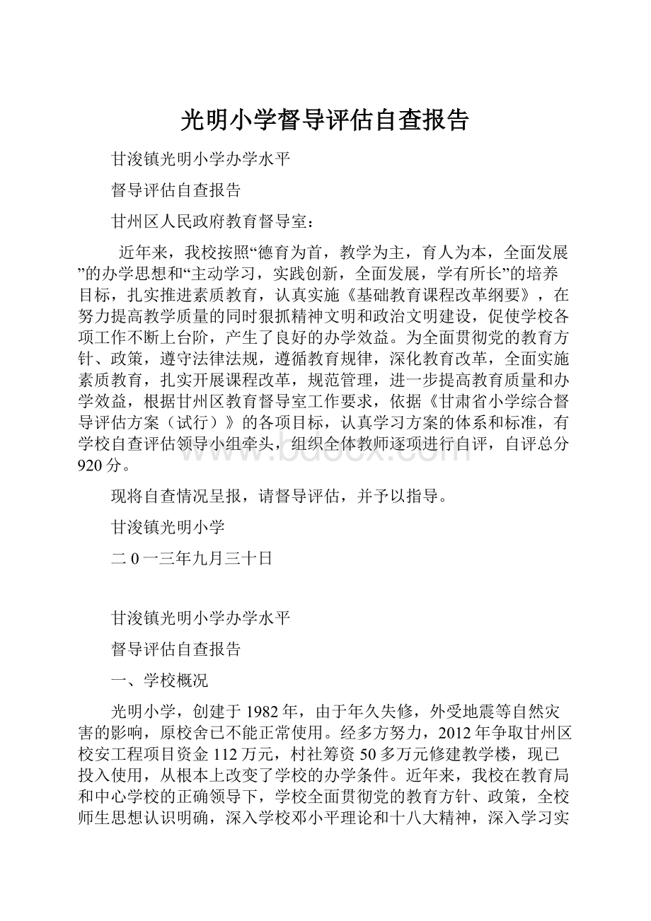 光明小学督导评估自查报告.docx