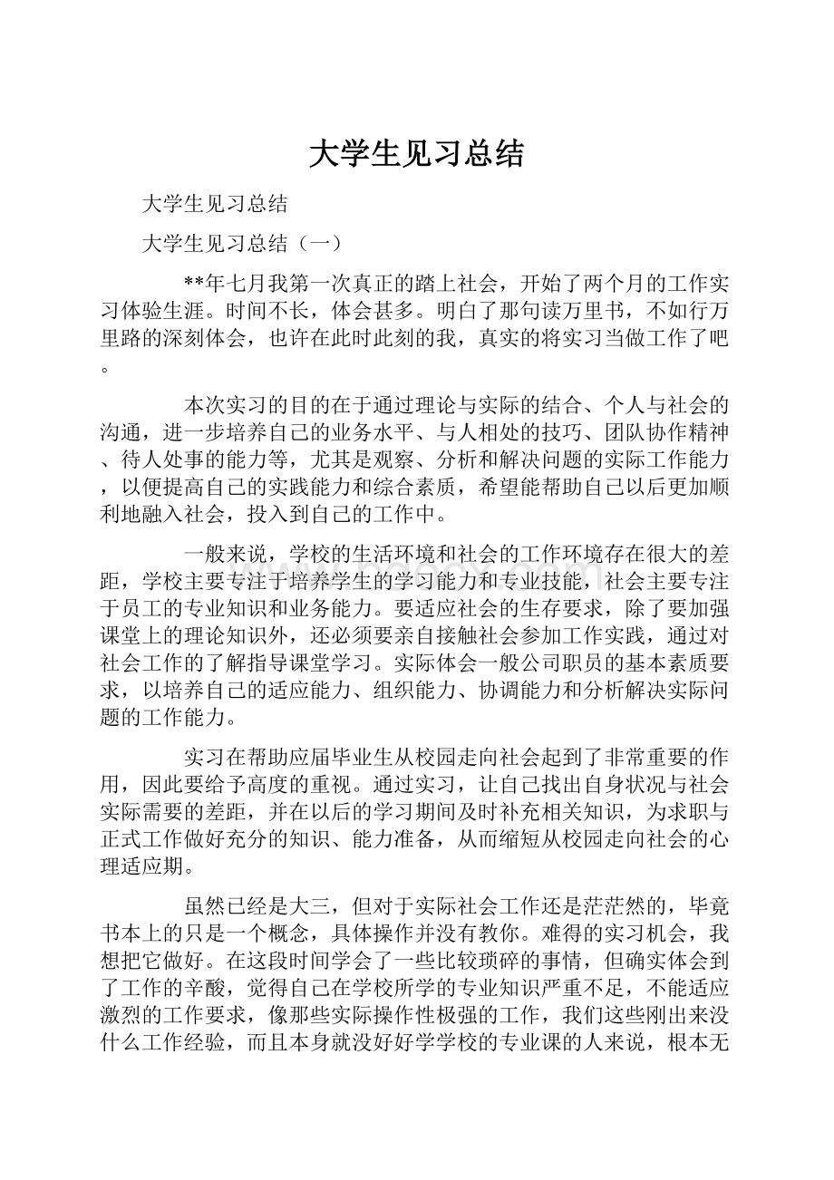 大学生见习总结.docx