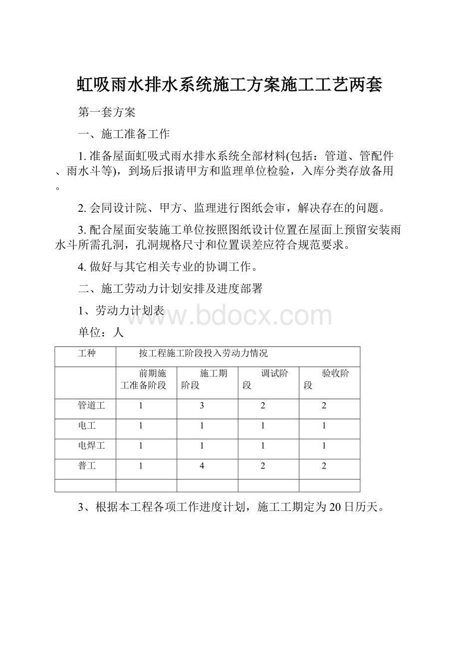 虹吸雨水排水系统施工方案施工工艺两套.docx_第1页