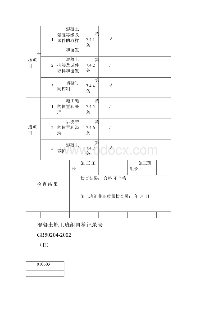 混凝土施工班组自检记录表.docx_第3页