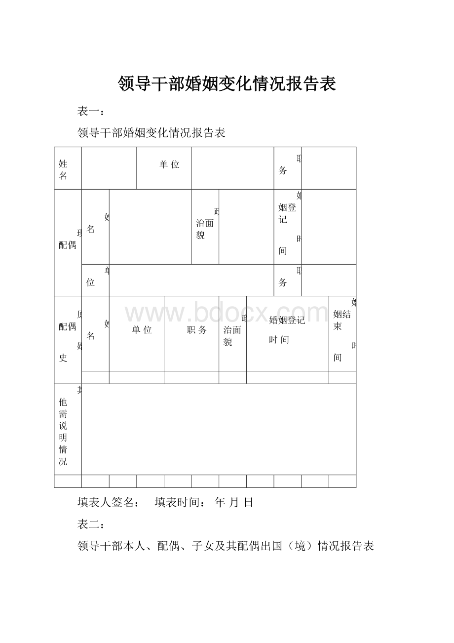 领导干部婚姻变化情况报告表.docx