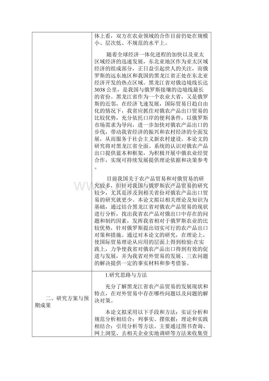 开题报告黑龙江省农产品出口贸易问题研究.docx_第2页