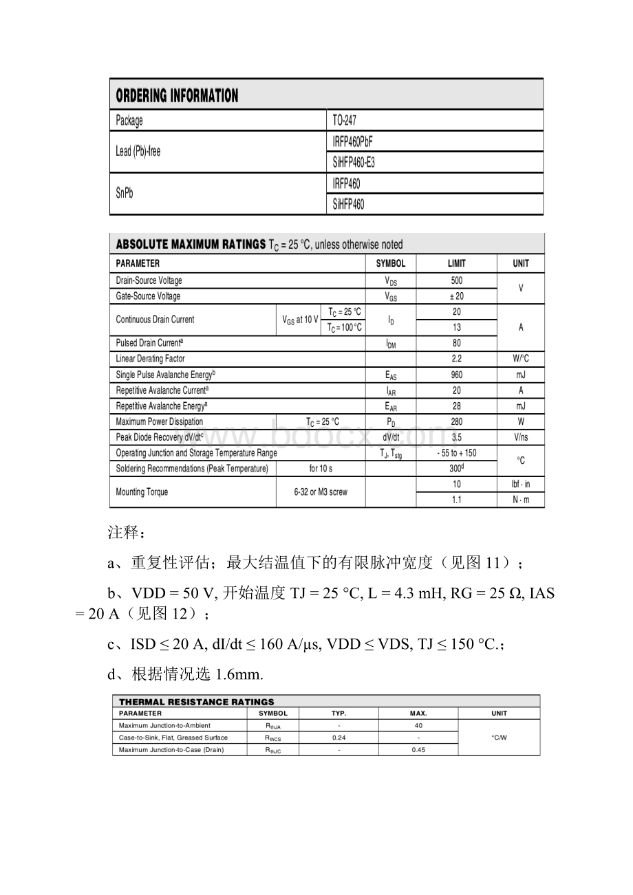 IRFP460中文资料.docx_第2页