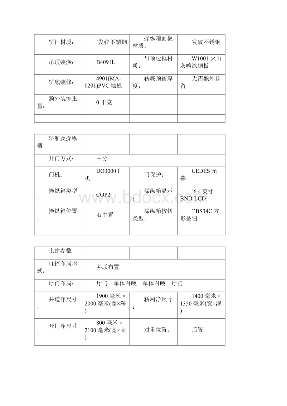 西子奥的斯12台电梯规格表.docx_第2页