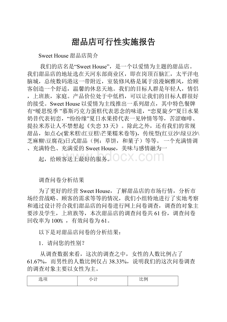 甜品店可行性实施报告.docx