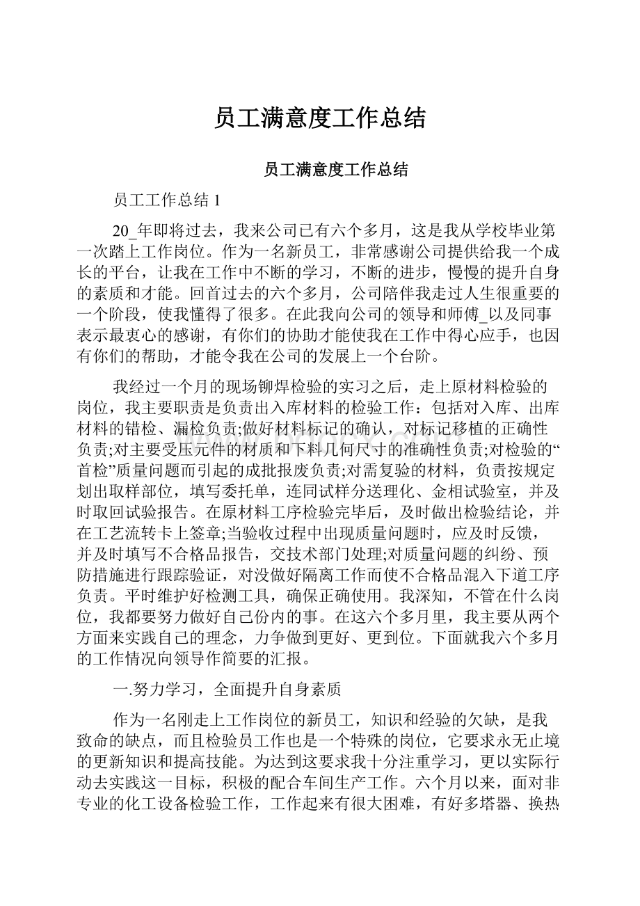 员工满意度工作总结.docx_第1页