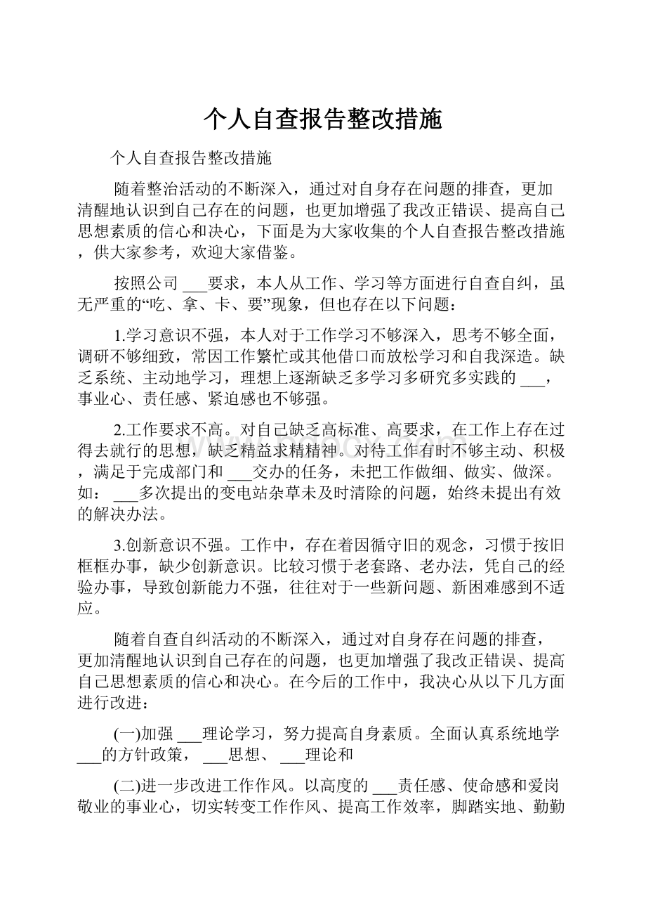 个人自查报告整改措施.docx