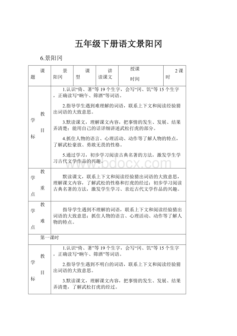 五年级下册语文景阳冈.docx