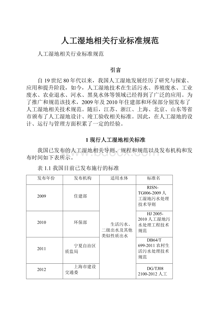 人工湿地相关行业标准规范.docx_第1页