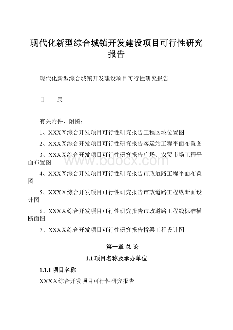 现代化新型综合城镇开发建设项目可行性研究报告.docx_第1页