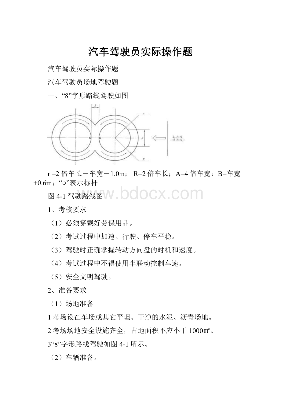 汽车驾驶员实际操作题.docx