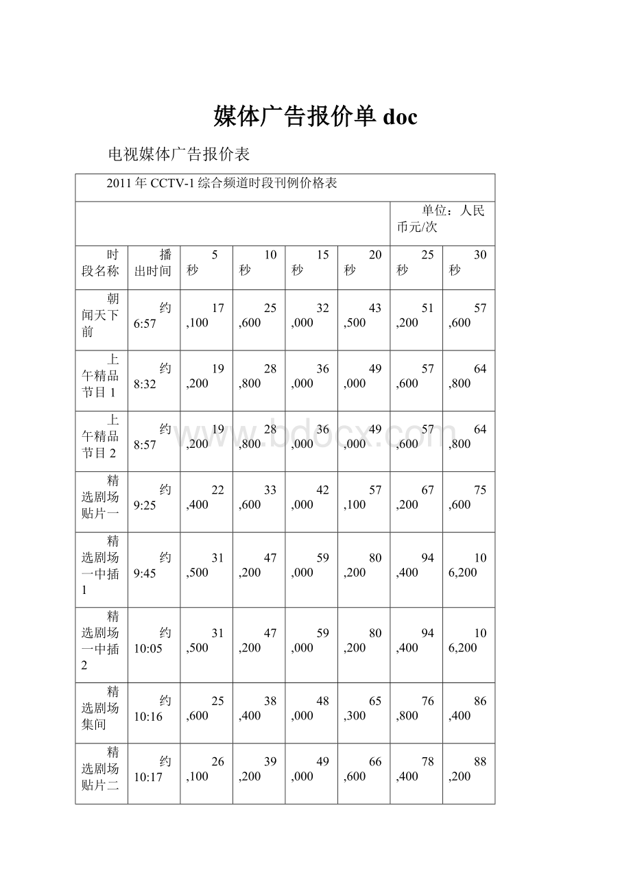 媒体广告报价单doc.docx