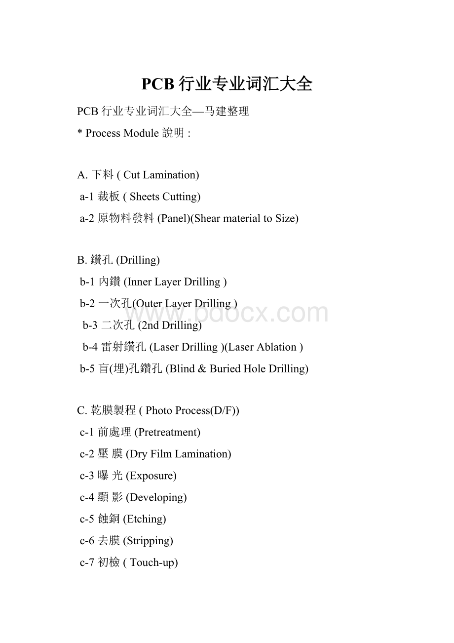 PCB行业专业词汇大全.docx_第1页