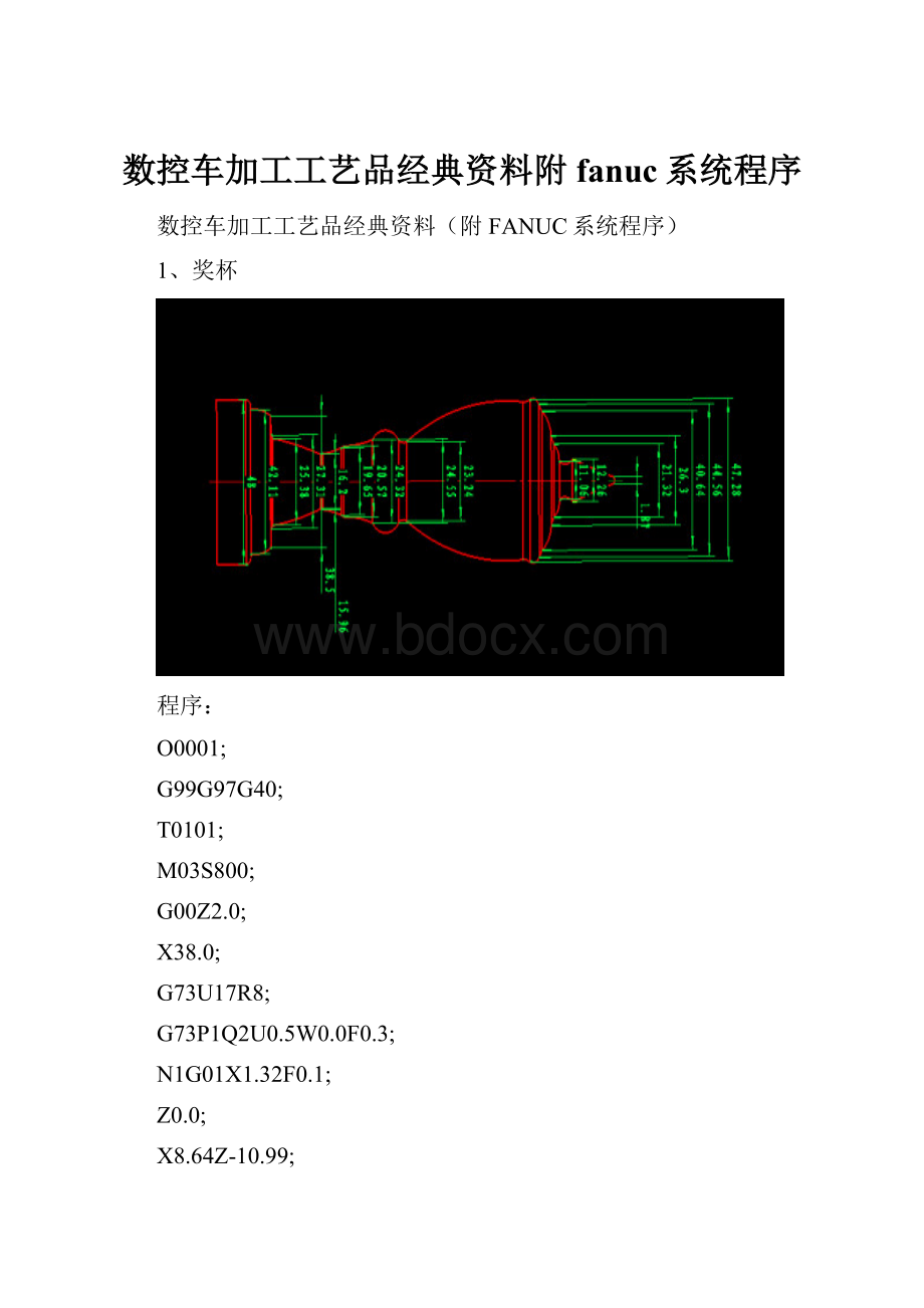 数控车加工工艺品经典资料附fanuc系统程序.docx