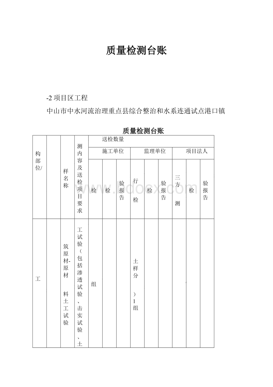 质量检测台账.docx