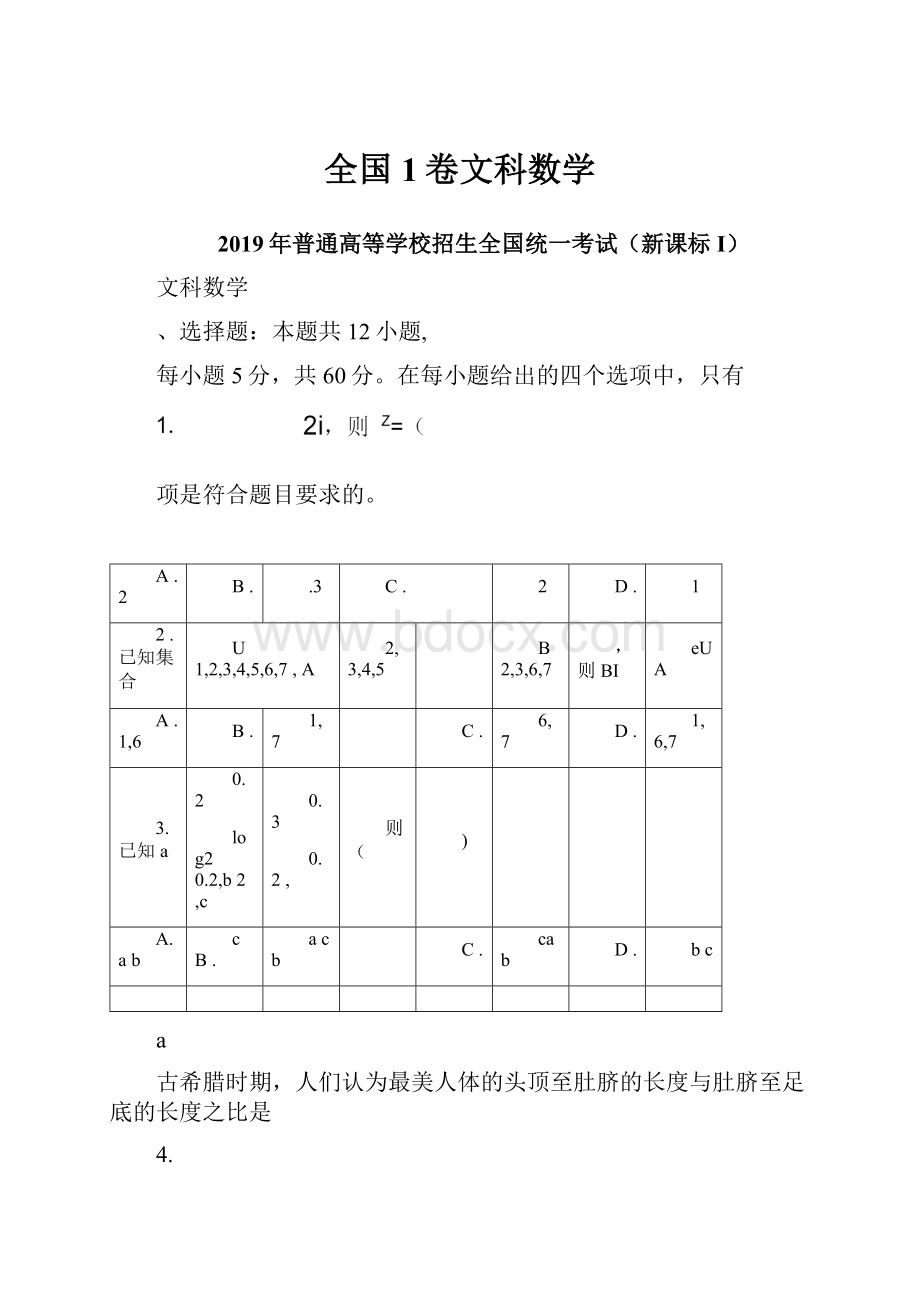 全国1卷文科数学.docx