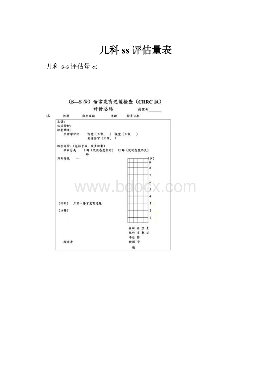 儿科ss评估量表.docx_第1页