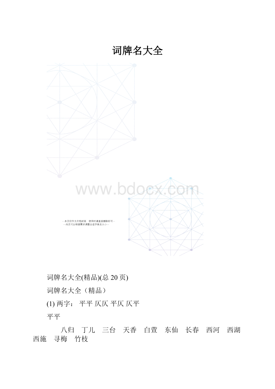 词牌名大全.docx