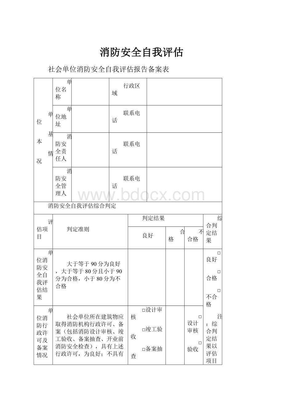 消防安全自我评估.docx