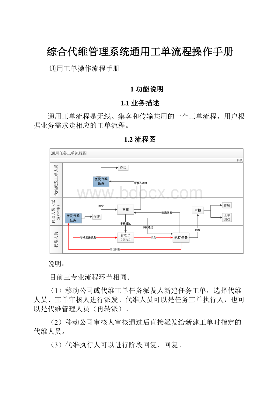 综合代维管理系统通用工单流程操作手册.docx