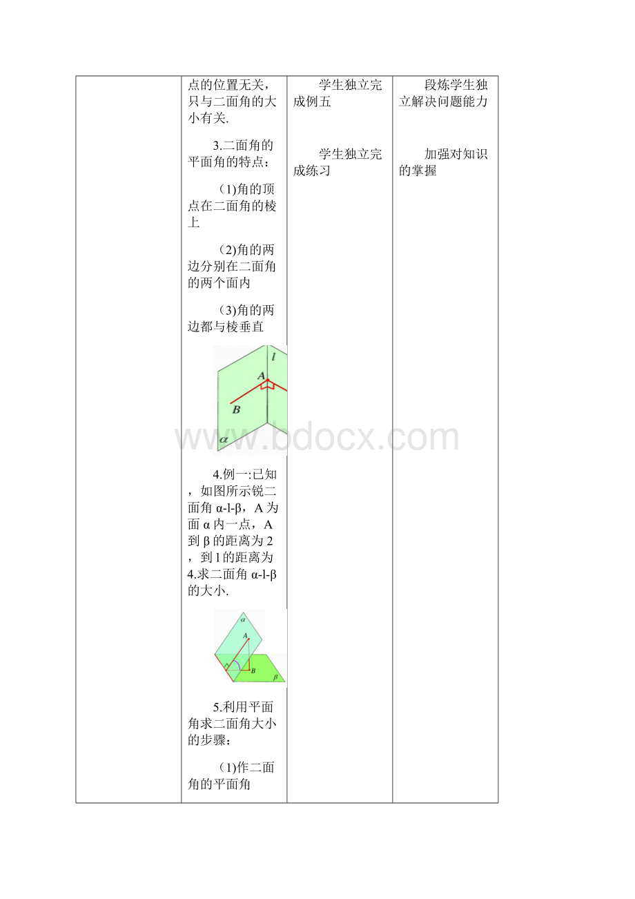 高一下学期数学人教A版必修第二册第八章863平面与平面垂直 教学设计.docx_第3页