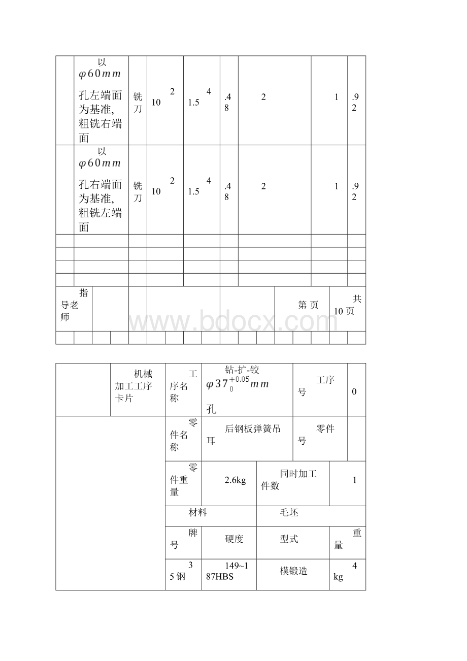 后钢板弹簧吊耳工艺过程卡铸件模板.docx_第2页