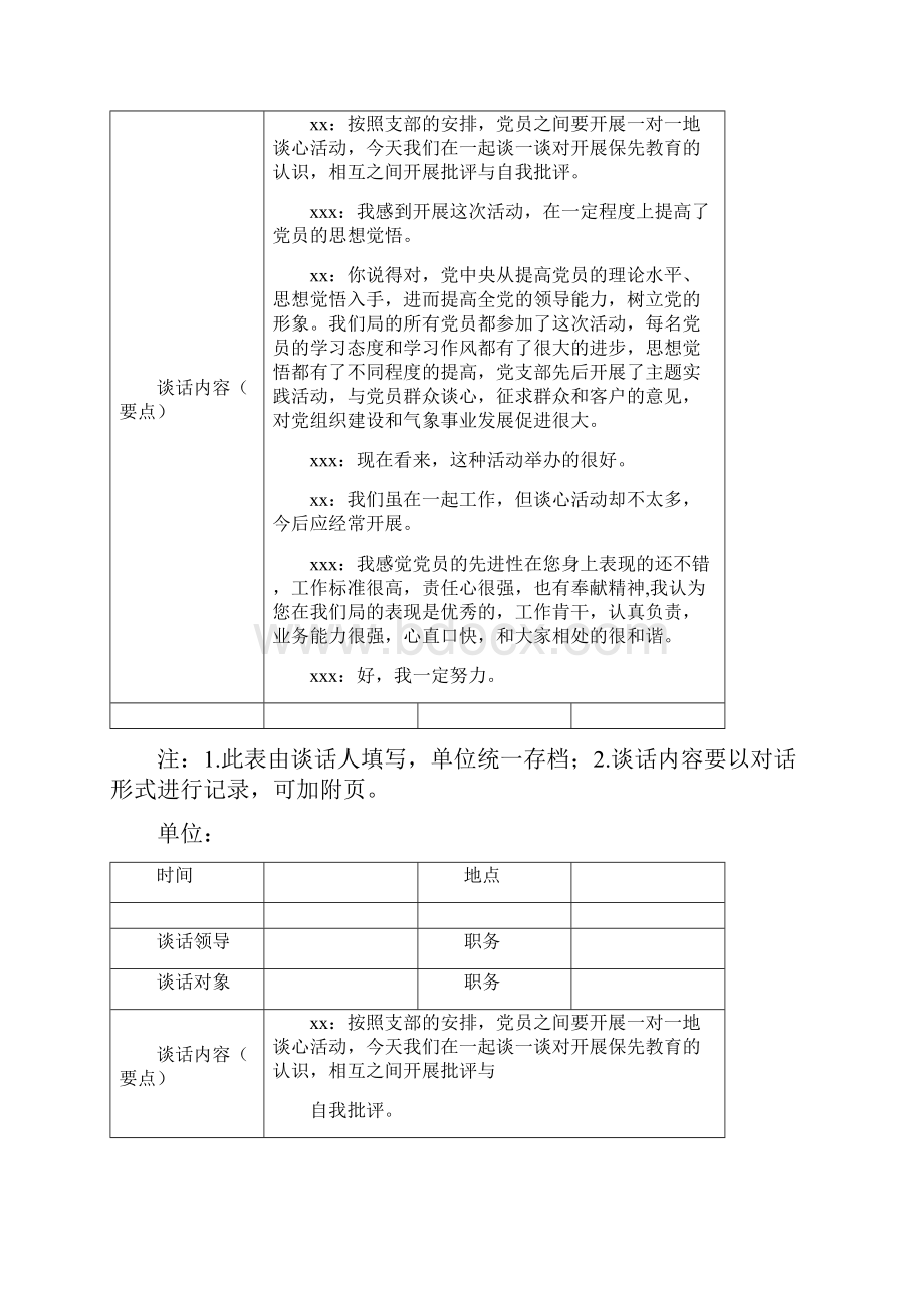 党员各类谈心谈话记录加空白表.docx_第3页