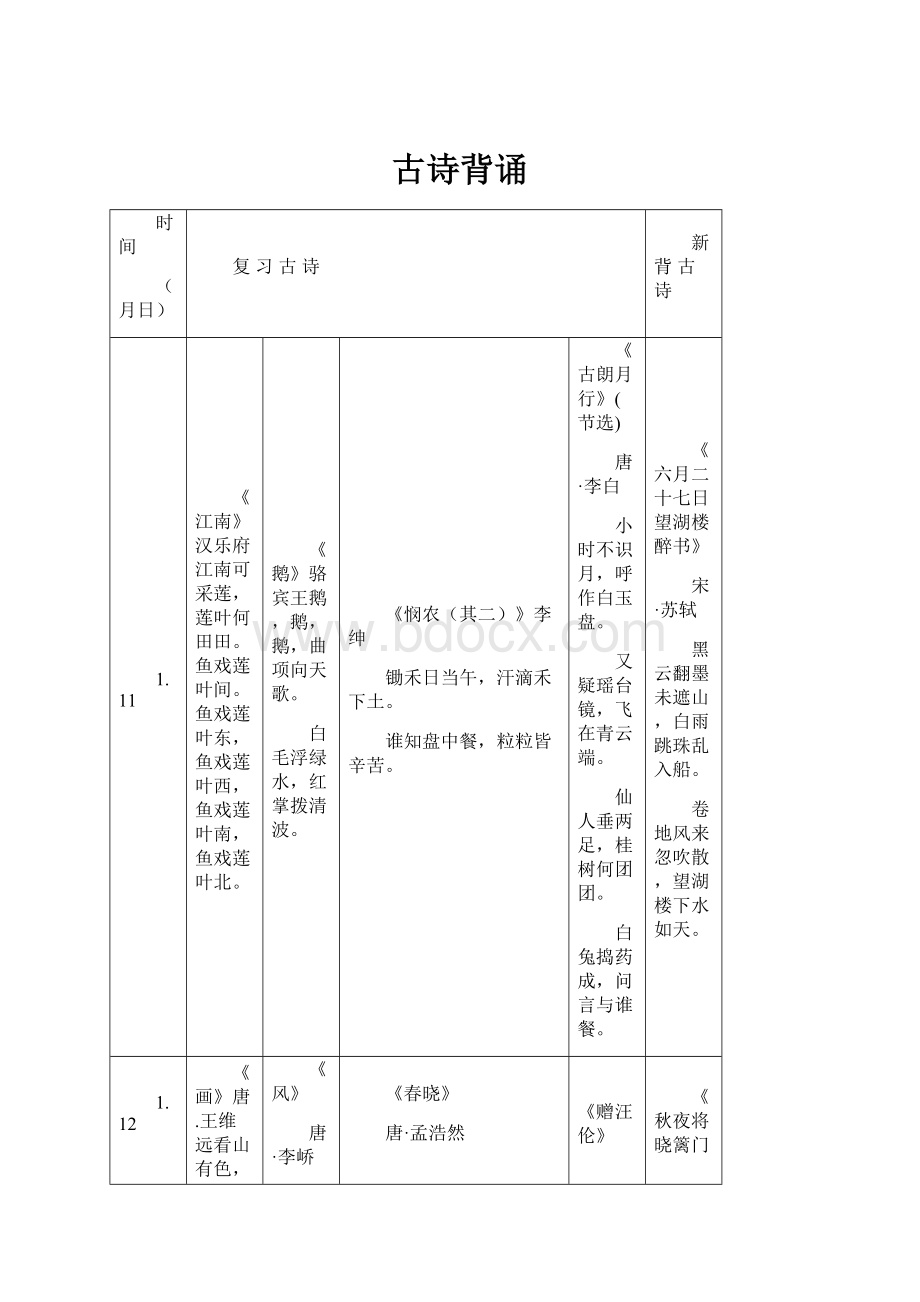 古诗背诵.docx_第1页