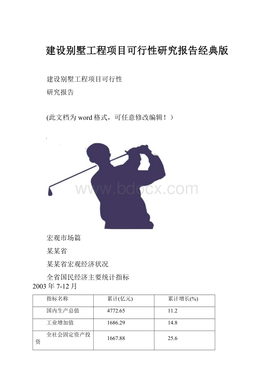 建设别墅工程项目可行性研究报告经典版.docx