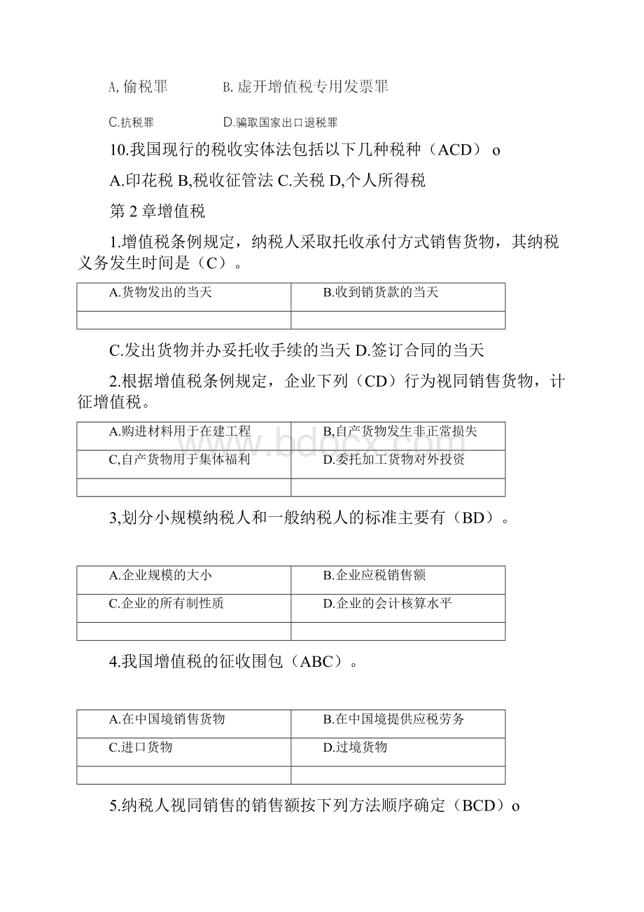 中国税制马海涛版课后复习题选择题复习题与答案doc.docx_第2页