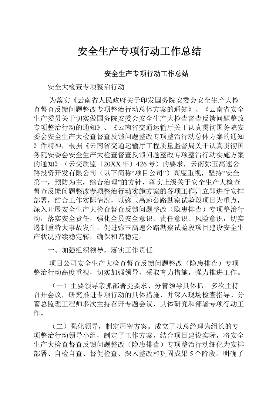 安全生产专项行动工作总结.docx