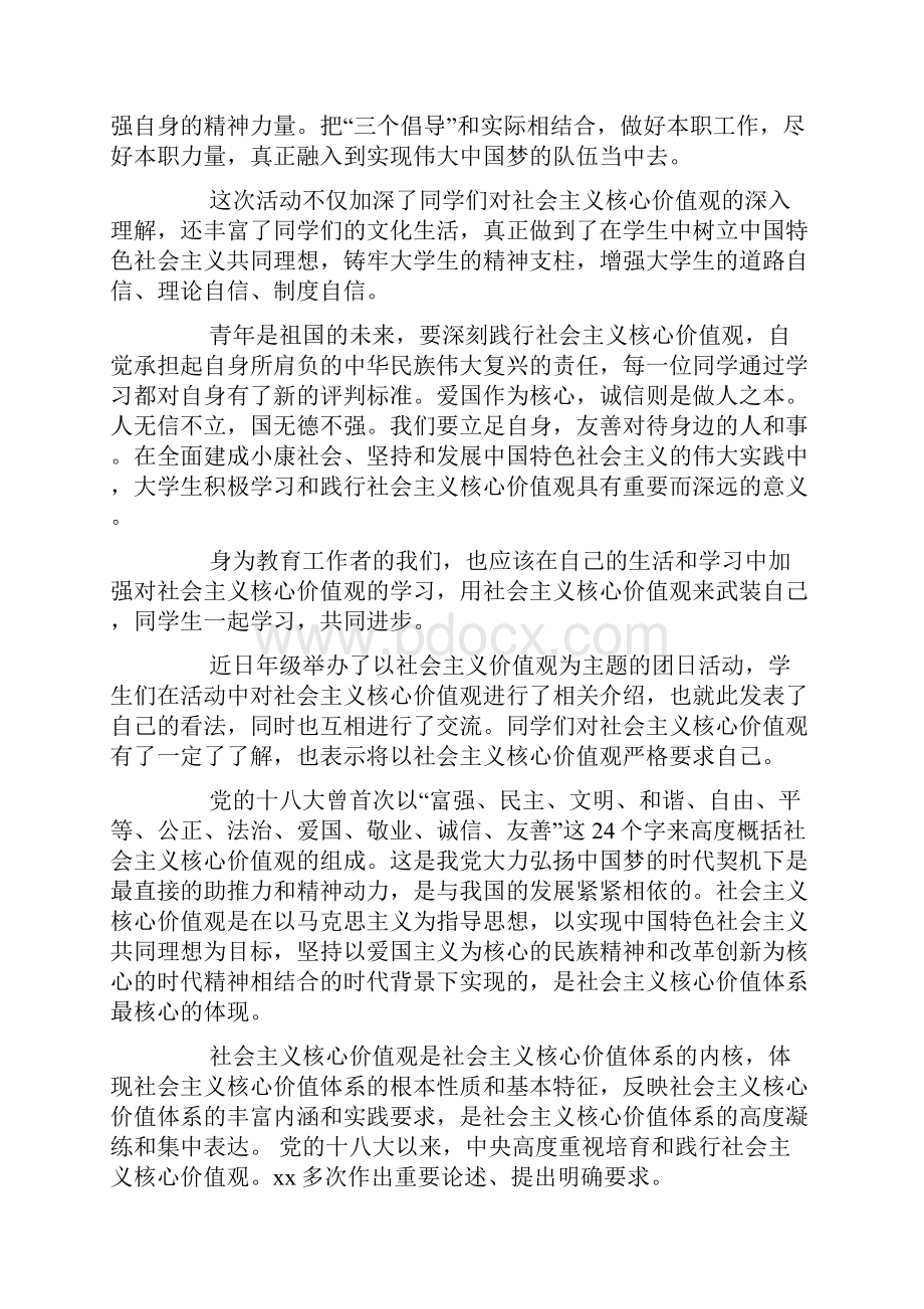 大学生践行社会主义核心价值观团日活动总结doc.docx_第3页