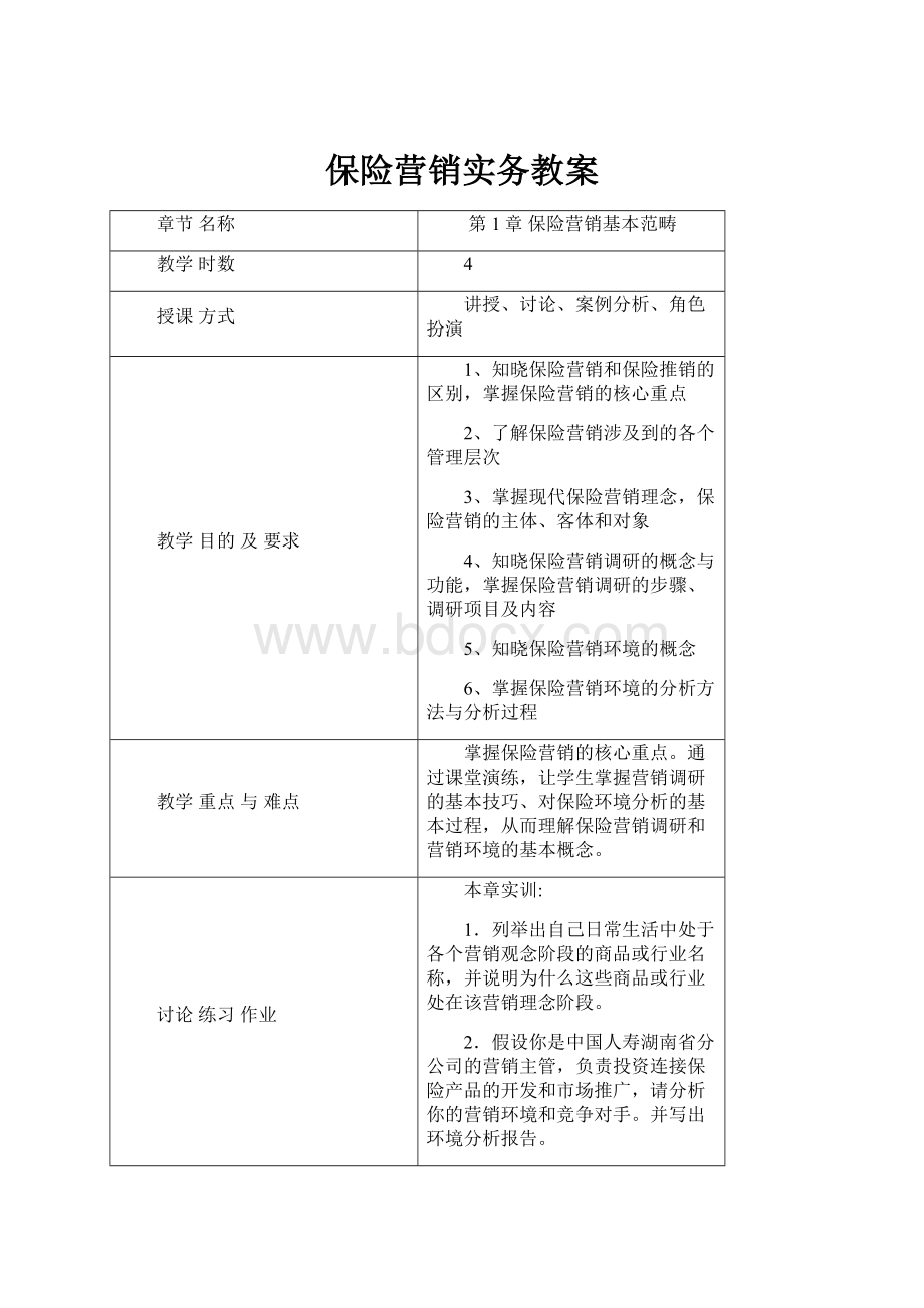 保险营销实务教案.docx_第1页