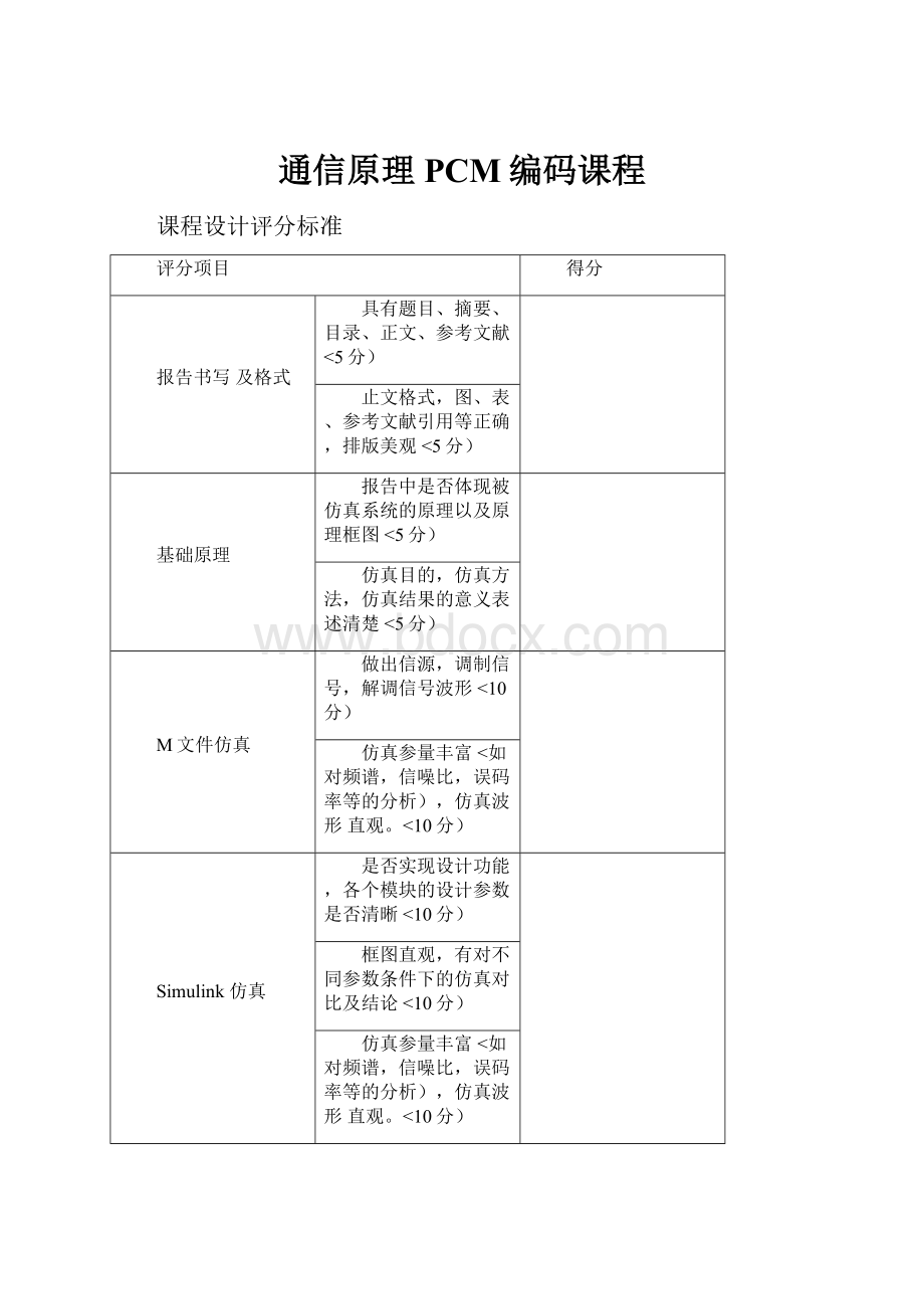 通信原理PCM编码课程.docx