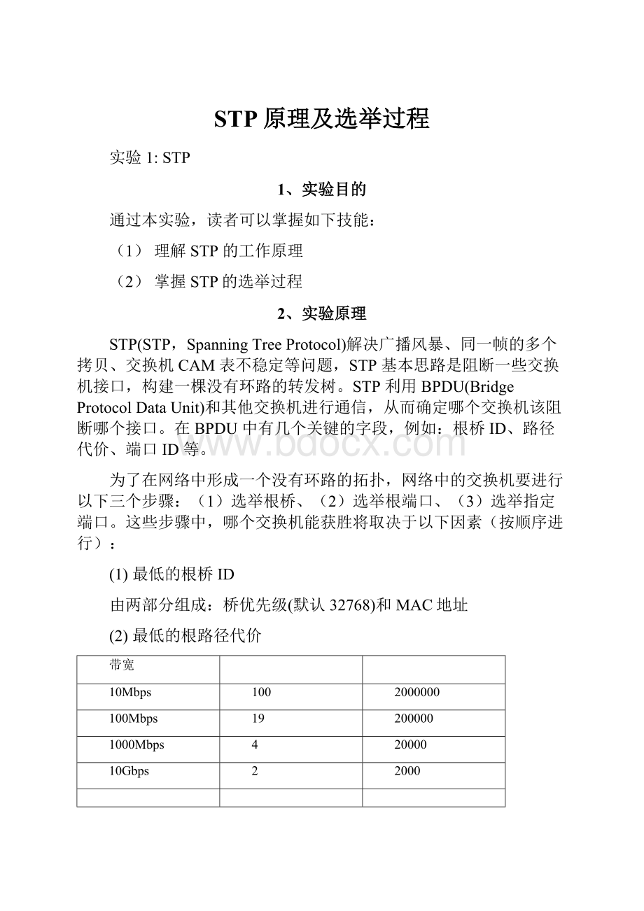 STP原理及选举过程.docx