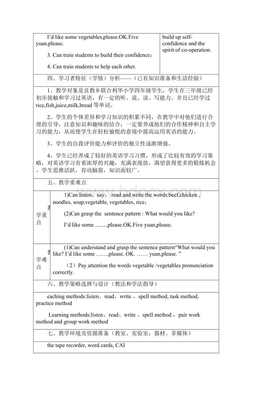 pep四年级英语第五单元Lets learn教学设计.docx_第2页