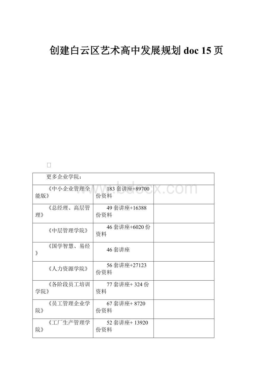 创建白云区艺术高中发展规划doc 15页.docx