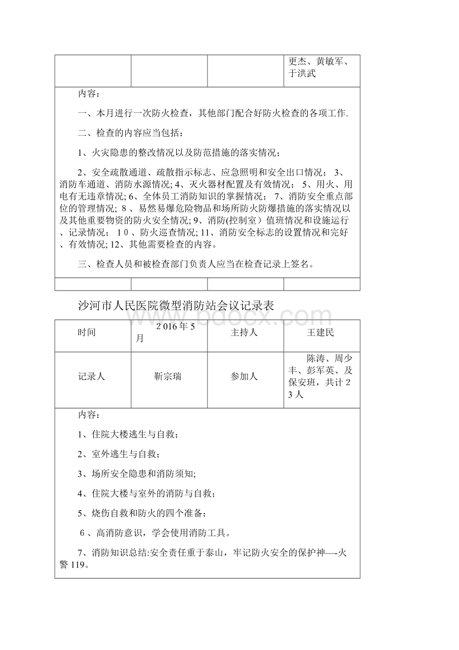 医院微型消防站会议记录表教案.docx_第2页