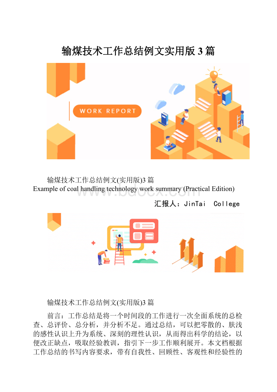 输煤技术工作总结例文实用版3篇.docx