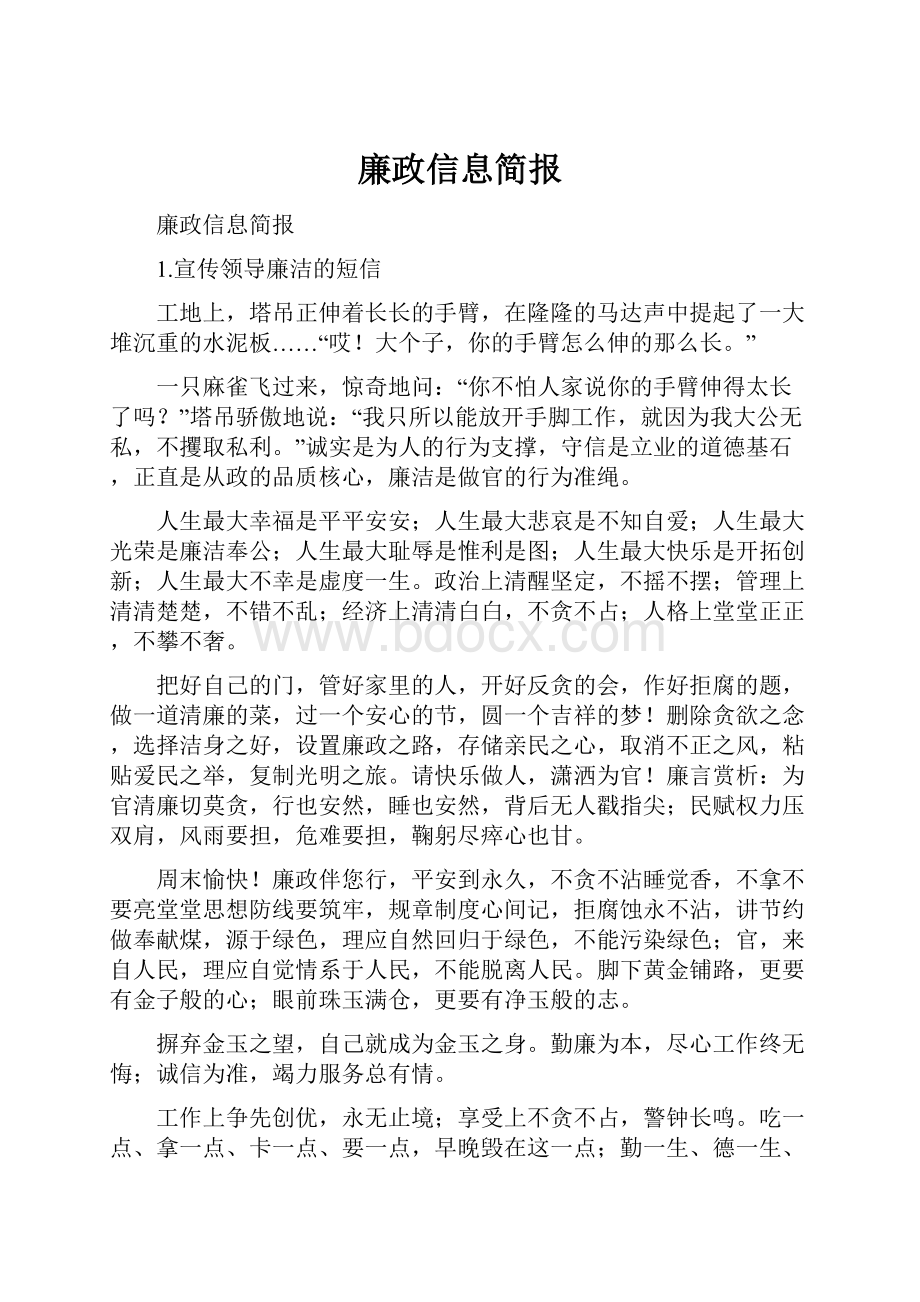 廉政信息简报.docx