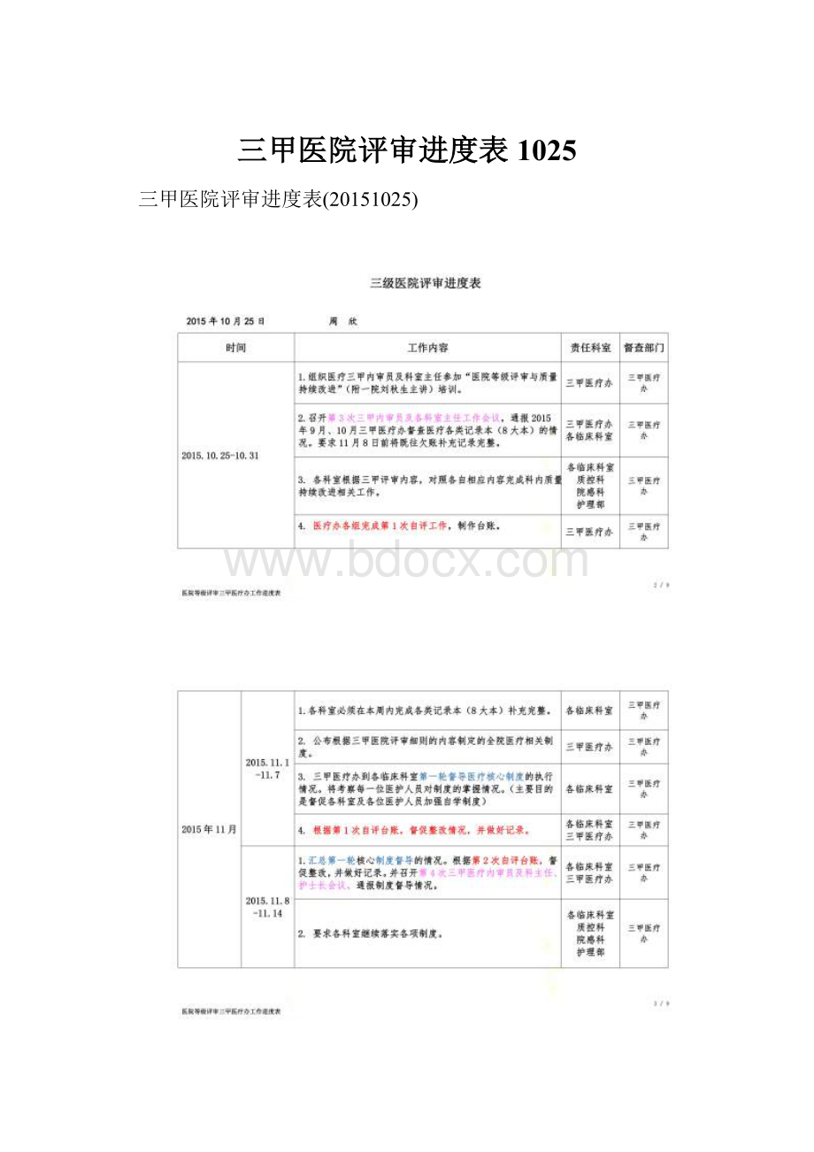 三甲医院评审进度表1025.docx