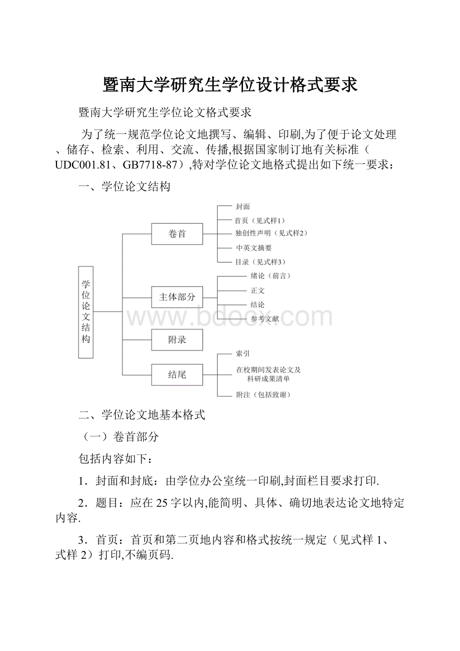 暨南大学研究生学位设计格式要求.docx_第1页