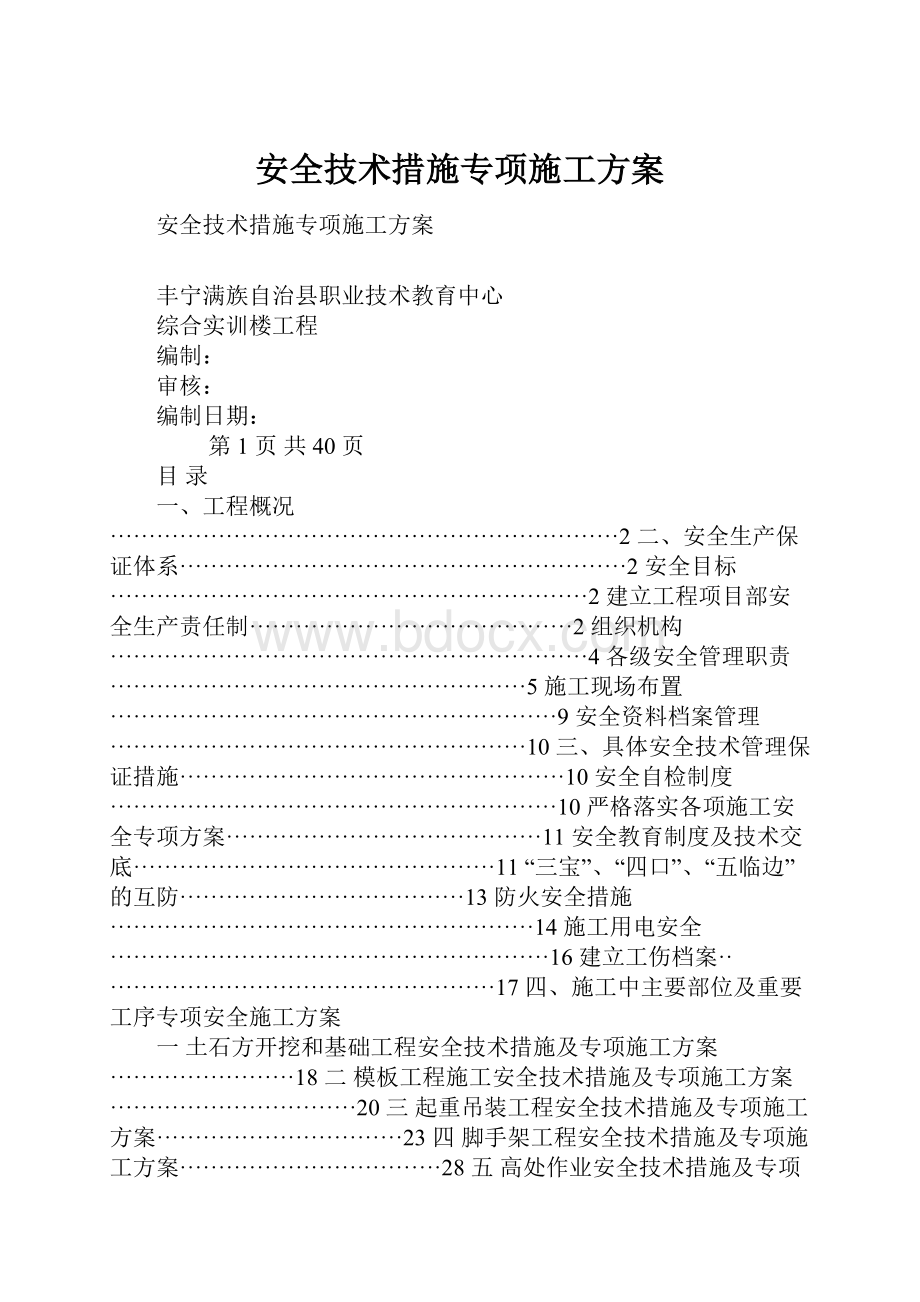 安全技术措施专项施工方案.docx_第1页