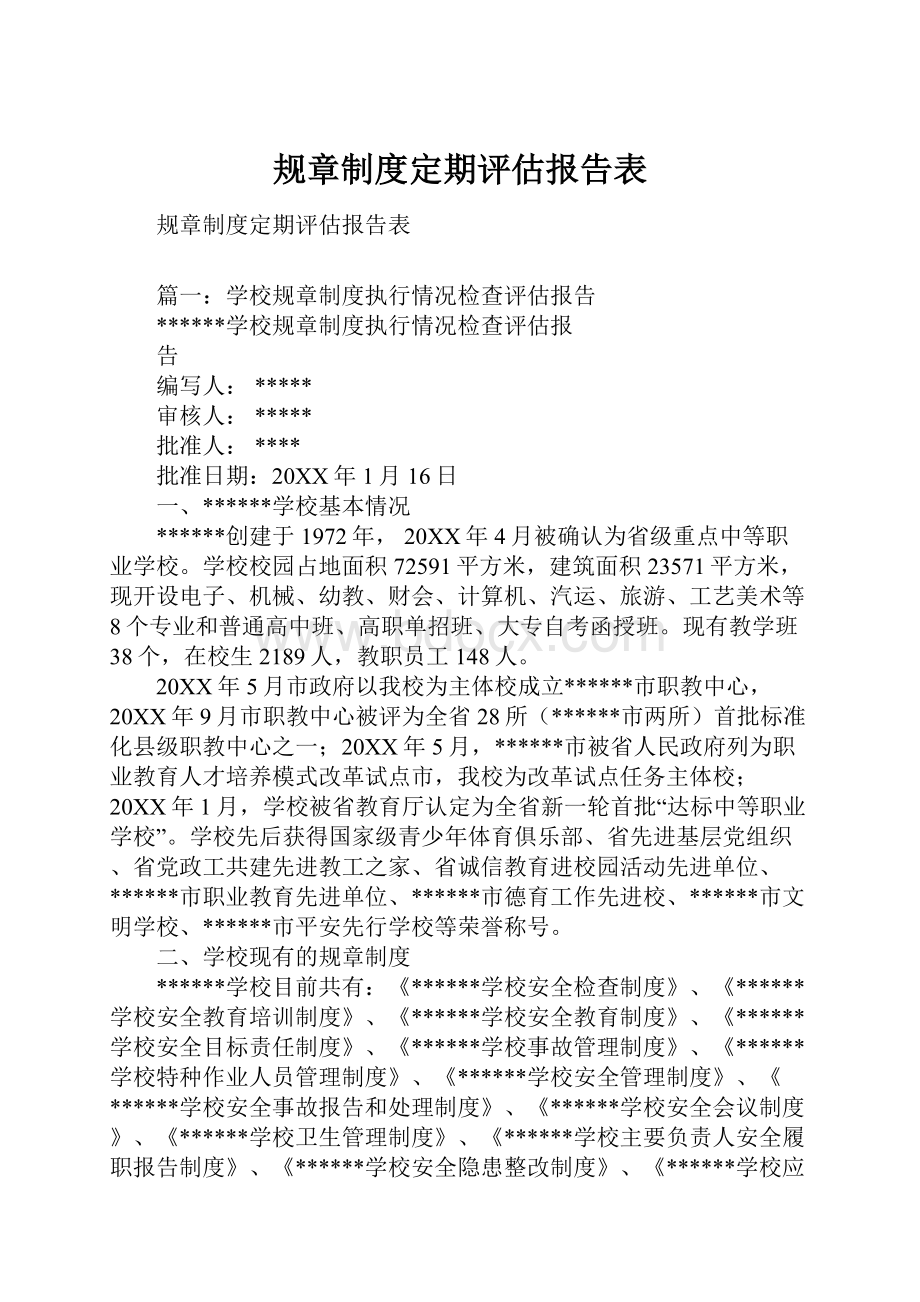 规章制度定期评估报告表.docx