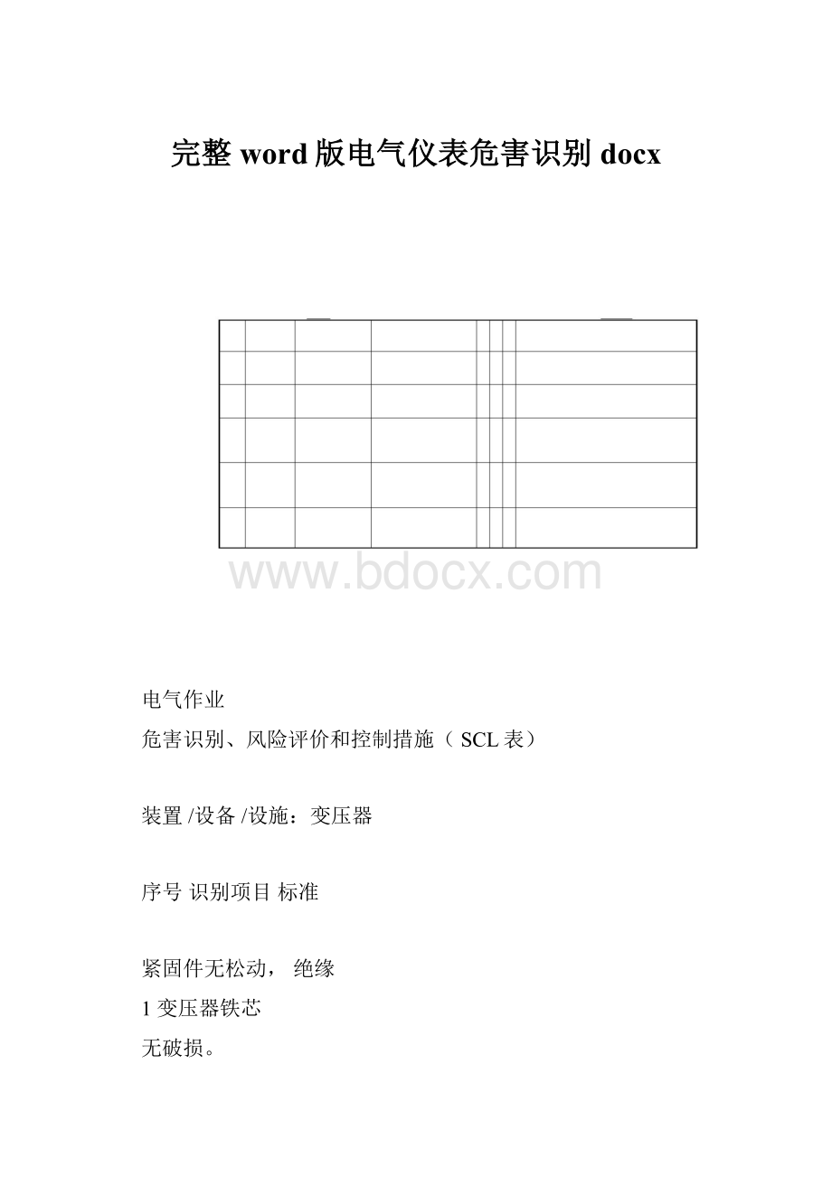 完整word版电气仪表危害识别docx.docx