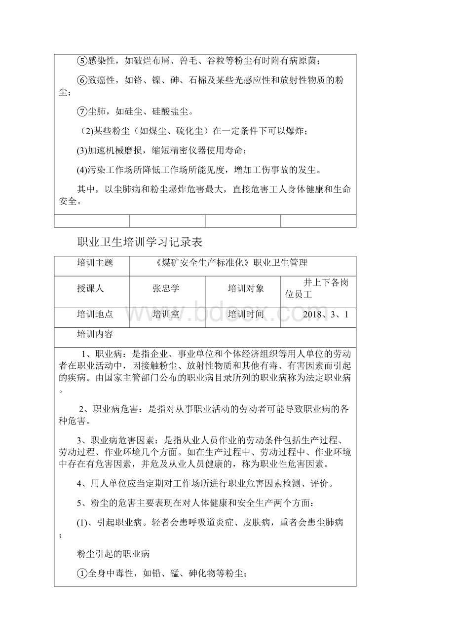 职业卫生培训学习记录表.docx_第2页